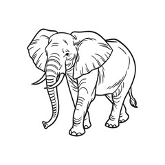 elephant pencil drawing vector art