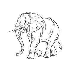 elephant pencil drawing vector art