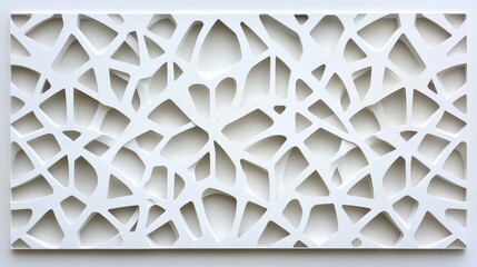 White geometric pattern adds depth to backdrop