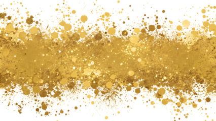 Golden Impressions. A Dynamic Abstract Composition with a Cascading Effect of Metallic Paint.