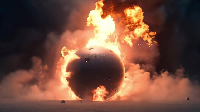 A bomb with smoke coming out	