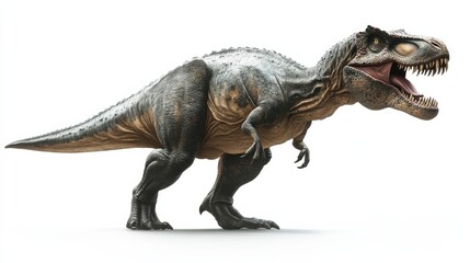 Fototapeta premium Realistic dinosaur model of a Tyrannosaurus Rex on white background