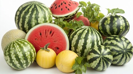 Juicy Summer Watermelon and Melon Still Life