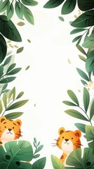 Jungle safari birthday party with tigers and cake outdoor venue fun celebration lush environment whimsical viewpoint