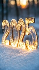 Illuminated Ice Numbers Mark Twenty Twenty Five