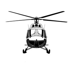 Chopper silhouette, helicopter silhouette