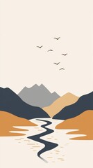 Fototapeta premium Mountain range Valley Ridge Mountain river Lake District Summit Alps