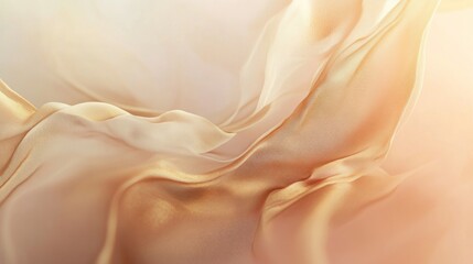 Obraz premium Soft flowing fabric in light beige and gold tones creates an elegant and modern abstract background