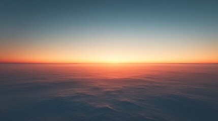 Obraz premium Serene sunset over calm, expansive ocean.