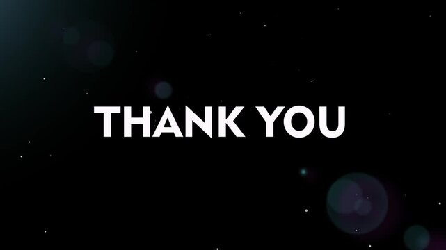 Colourful thank you text animated with glitch effect