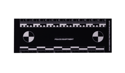 crime scene forensic ruler on transparent background