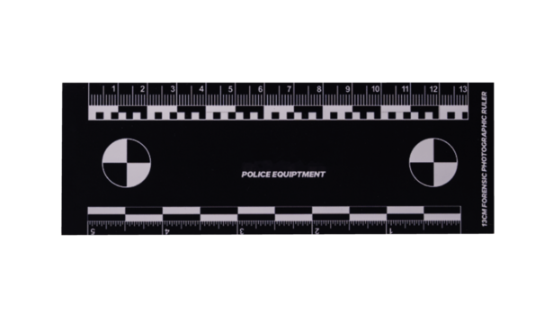 crime scene forensic ruler on transparent background