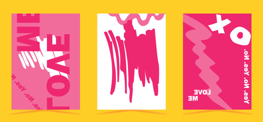 Collection of vector templates for advertising and posters. concept of tenderness and love. Modern style. 