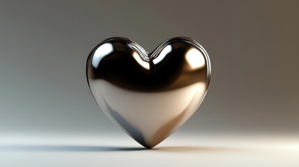 Shiny heart icon with 3D effect