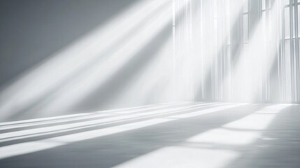 Sunlit Room Interior Minimalist White Light Rays
