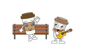 coffee on the bench