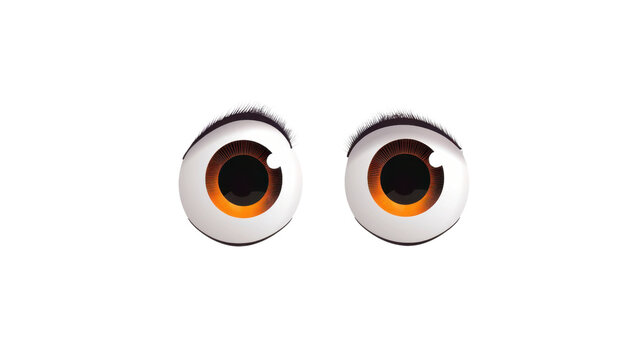 Cartoon eyes on transparent background