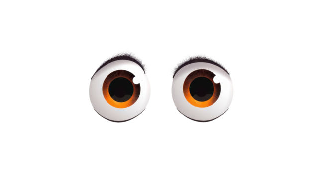 Cartoon eyes on transparent background