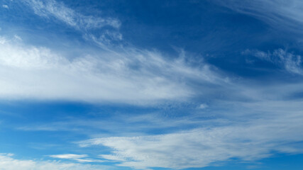 beautiful blue sky with soft white clouds for abstract background