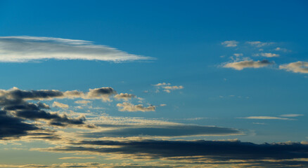 beautiful blue sky with dramatic clouds for abstract background