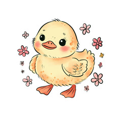 Adorable Little Duckling Illustration and Creative Kids Activities Cute Baby Giraffe Watercolor Illustration