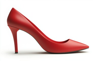 Obraz premium A single stiletto heel with a smooth matte texture on a bright white backdrop