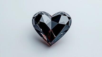 Fototapeta premium Heart-Shaped Gemstone with Facets Reflecting Light on Soft Background