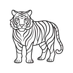 Obraz premium Bold tiger silhouette created using sleek, continuous line art