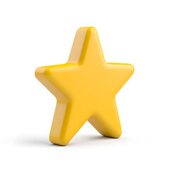Fototapeta premium 3d gold glossy yellow star icon isolated on white background 