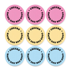 One Drink Stickers Set With Different Colors	