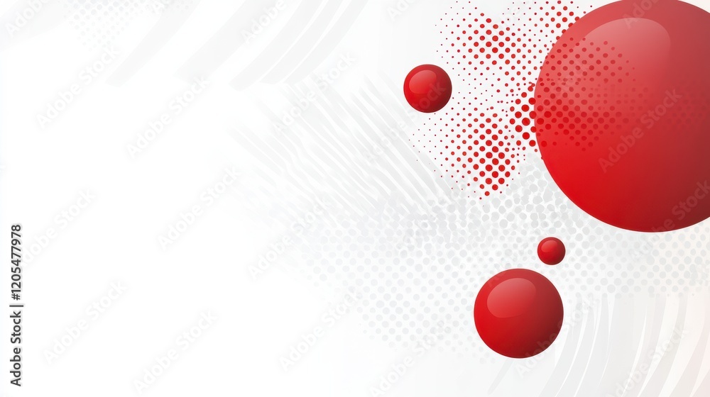 Poster Abstract Background with Red Circles and White Pattern Design