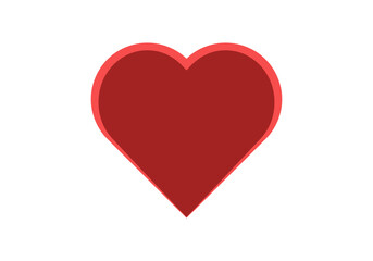 Corazón rojo con trazo rojo fino y claro en volumen 