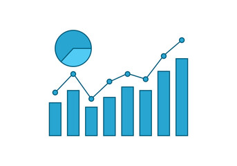 Estadísticas o gráfico azul de resultado de negocio © Gabrieuskal