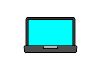 Ordenador port&aacute;til encendido en fondo blanco