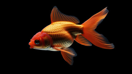Fototapeta premium Goldfish isolated on black