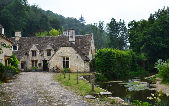 Houses near the Brook, Castle Combe village, Cotswolds, Wiltshire, England, United Kingdom