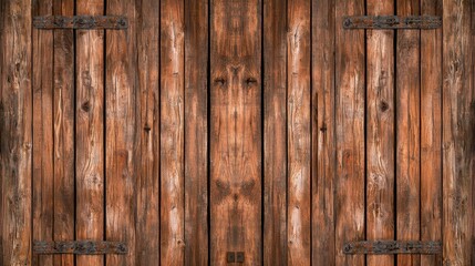 Rustic wooden door background with natural grain, knots, and weathered texture for architectural and design projects