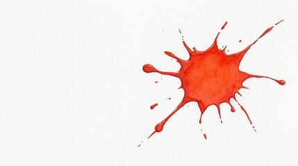 Bright Red Paint Splash on White Background Evoking Creativity and Artistic Expression