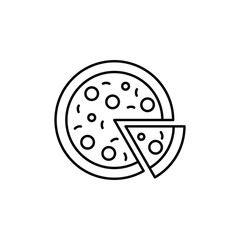 Pizza icon. Italian salami pizza vector illustration.

