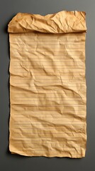 Crumpled Aged Lined Paper Sheet Background