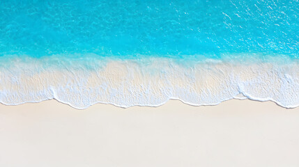 Ocean waves, ocean blue water landscape, aerial view