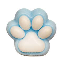 Taba paw blue colorful toy antistress squish isolated on white background