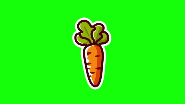 Animated Carrot with Leaves Green Screen Looping 4K Background