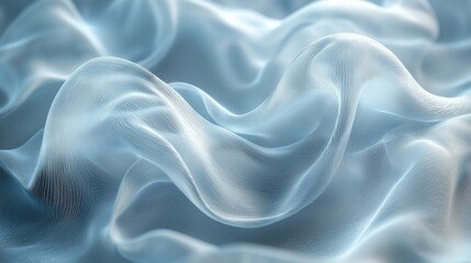 Obraz premium Abstract flowing fabric in soft blue tones