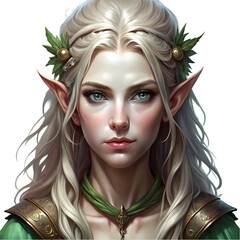 Fototapeta premium Race changing class druid female ashen hair pale
