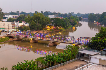 January 9, 2025, Iron Bridge over the Ping River, Chiang Mai, Thailand