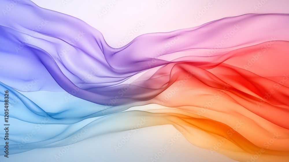 Poster a colorful, flowing piece of fabric with a rainbow of colors. the colors are vibrant and the fabric 