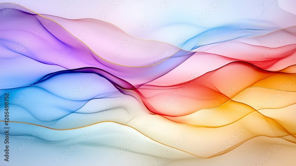 Aufkleber a colorful, flowing line of paint with a gold hue. the colors are bright and vibrant, creating a sen
