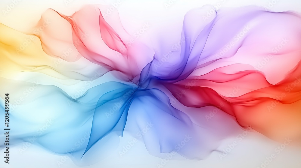 Poster a colorful, flowing line of colors that are arranged in a rainbow pattern. the colors are vibrant an