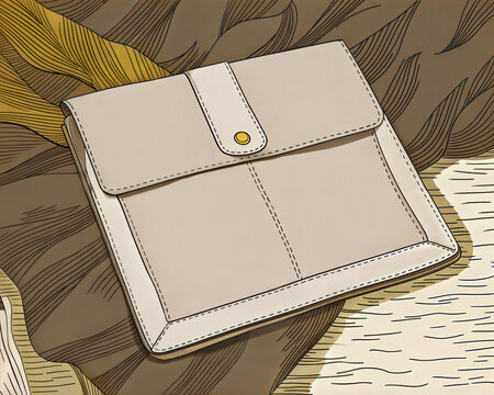 Minimalist office folder on wooden desk for business projects